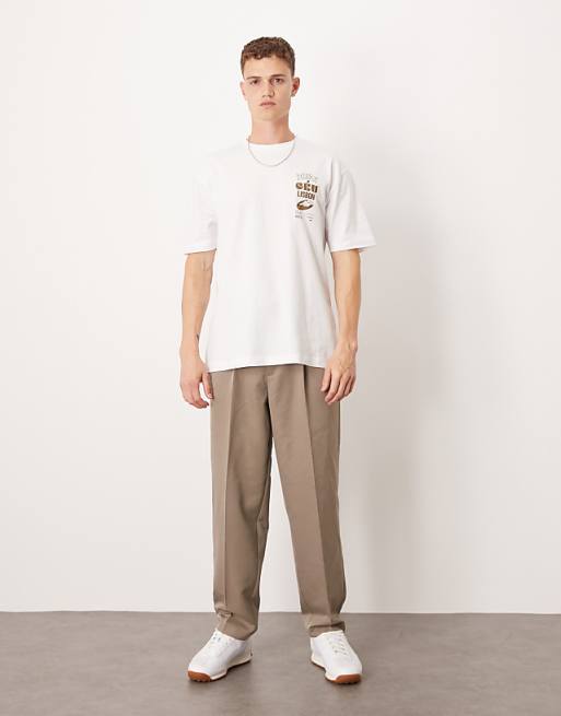 DESIGN Relaxed T-shirt With Destination Print In White