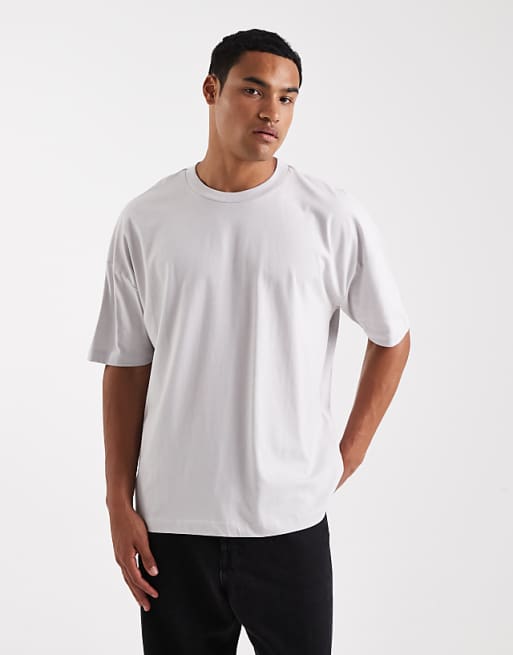 DESIGN Relaxed T-shirt With Dropped Shoulder And  Street Graphic Puff Print In Grey