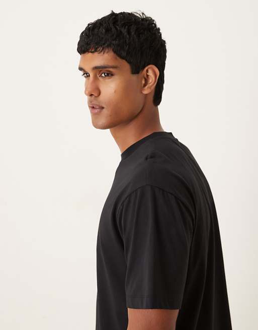 DESIGN Relaxed T-shirt With Floral Chest Print In Black