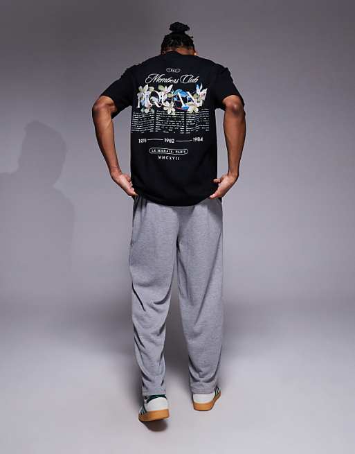 DESIGN Relaxed T-shirt With Floral Graphic In Black