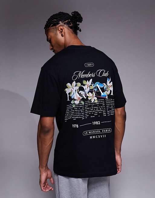 DESIGN relaxed t-shirt with floral graphic in black