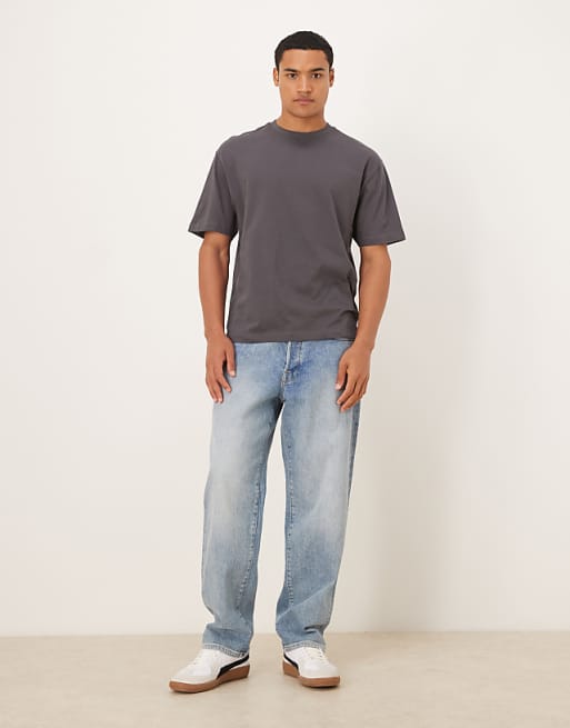 DESIGN Relaxed T-shirt With Flower Print In Grey