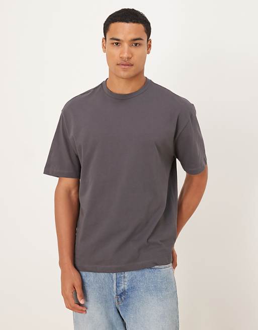 DESIGN Relaxed T-shirt With Flower Print In Grey