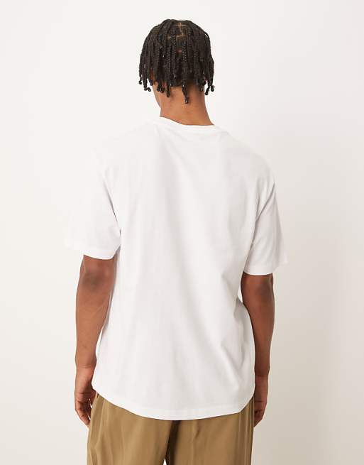 DESIGN Relaxed T-shirt With Front Chest Label In White