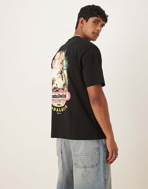 DESIGN relaxed t-shirt with high summer graphic in black