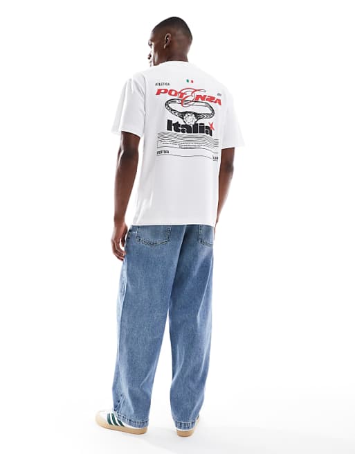 DESIGN Relaxed T-shirt With Italia Back Graphic In White