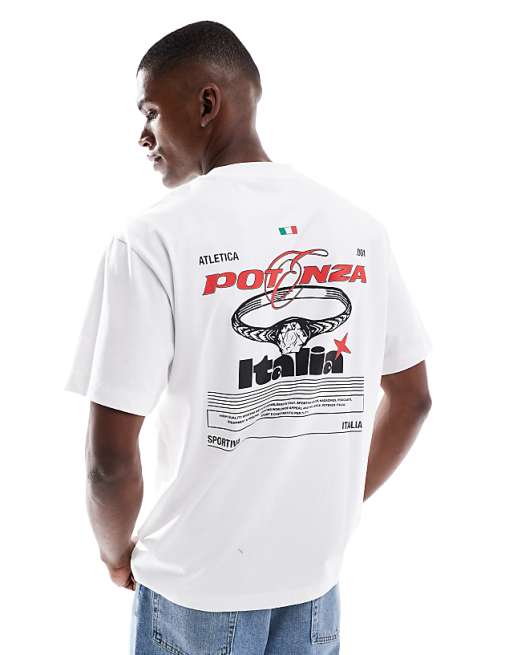 DESIGN relaxed t-shirt with Italia back graphic in white
