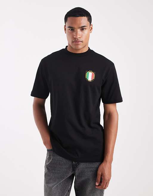 DESIGN relaxed t-shirt with Italy graphic in black