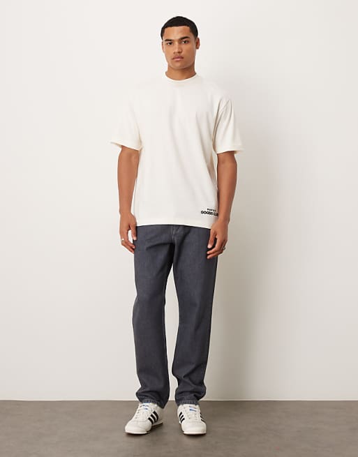 DESIGN Relaxed T-shirt With Large Back Print In Beige