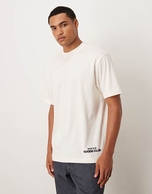 DESIGN Relaxed T-shirt With Large Back Print In Beige