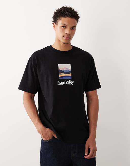 DESIGN relaxed t-shirt with Napa Valley embroidered graphic in black
