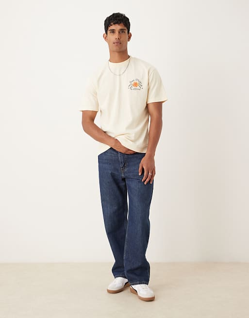 DESIGN Relaxed T-shirt With San Diego Graphic In Buttermilk