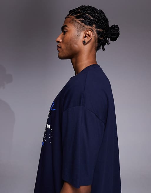 DESIGN Relaxed T-shirt With Scenic Graphic In Navy