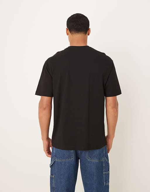 DESIGN Relaxed T-shirt With Small Chest Print In Black