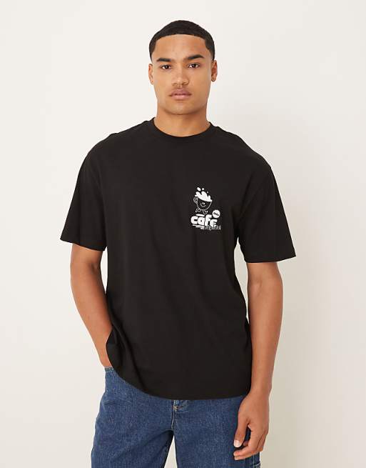 DESIGN relaxed t-shirt with small chest print in black