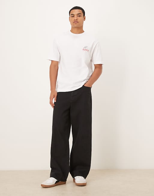 DESIGN Relaxed T-shirt With Small Doodle Print In White