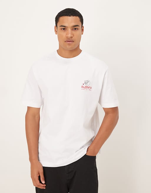 DESIGN relaxed t-shirt with small doodle print in white