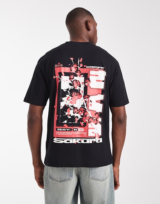 DESIGN relaxed t-shirt with souvenir graphic in black