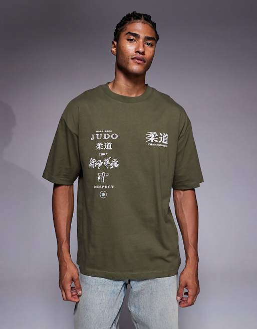 DESIGN relaxed t-shirt with souvenir print in green