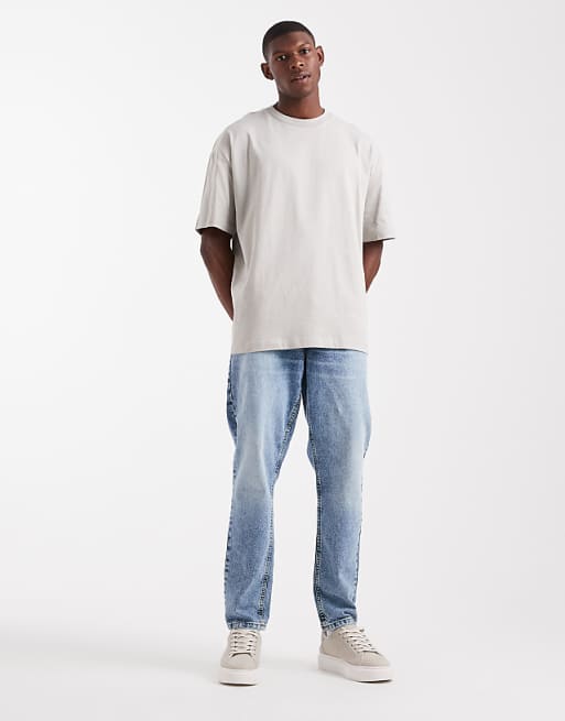 DESIGN Relaxed T-shirt with Street Graphic In Beige