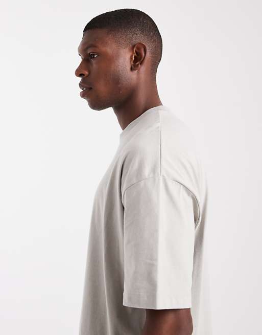 DESIGN Relaxed T-shirt with Street Graphic In Beige