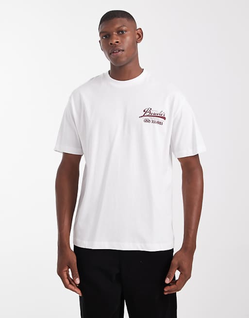 DESIGN Relaxed T-shirt With Text Graphic In White