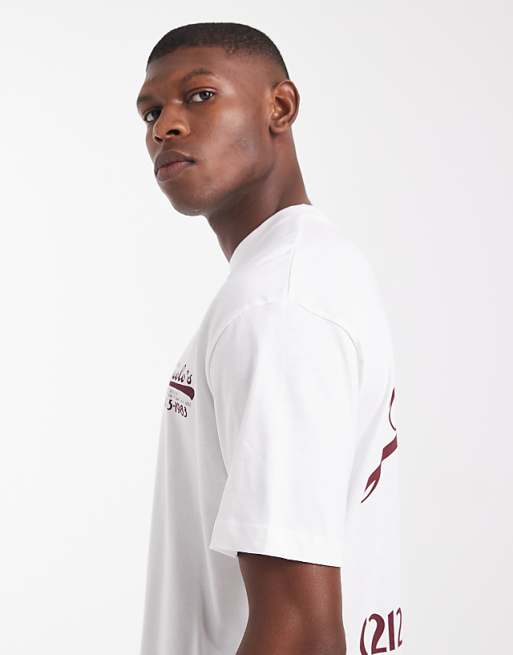 DESIGN Relaxed T-shirt With Text Graphic In White