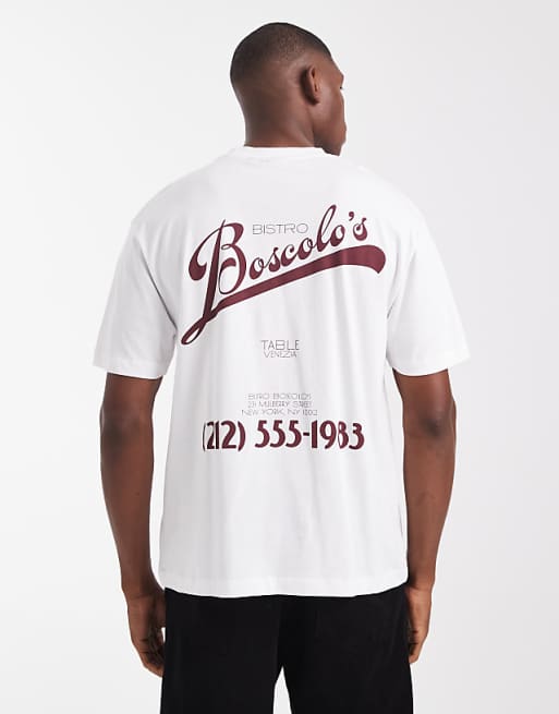 DESIGN relaxed t-shirt with text graphic in white