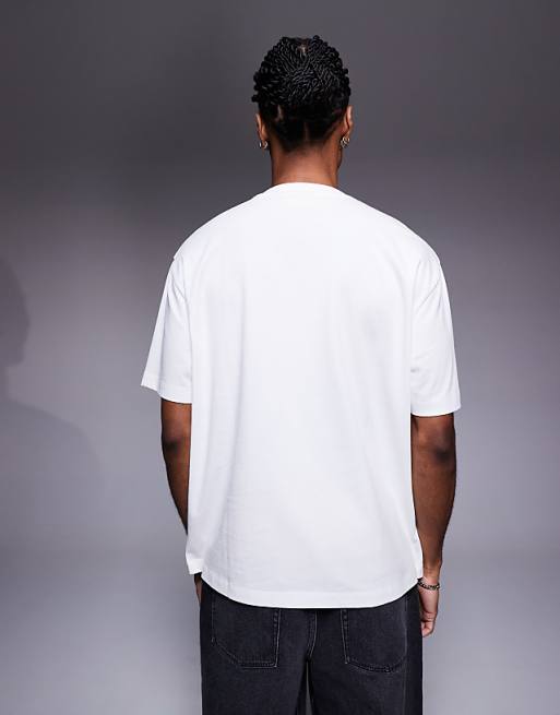 DESIGN Relaxed T-shirt With Text Graphic In White