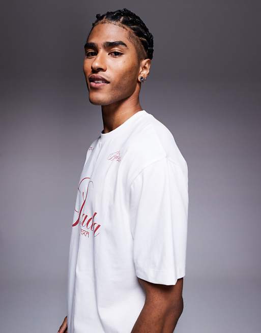 DESIGN Relaxed T-shirt With Text Graphic In White