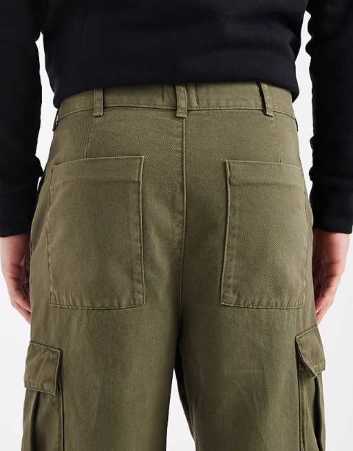 DESIGN Relaxed Tapered Cargo Trousers In Khaki