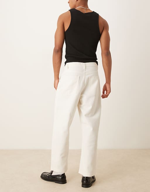 DESIGN Relaxed Tapered Jeans In Ecru