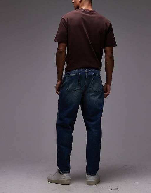 DESIGN Relaxed Tapered Jeans In Indigo