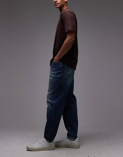 DESIGN Relaxed Tapered Jeans In Indigo