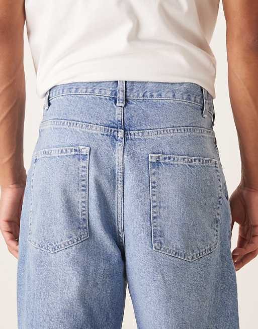 DESIGN Relaxed Tapered Jeans In Light Wash Blue