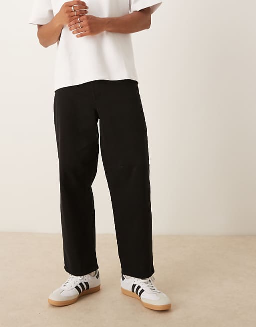 DESIGN Relaxed Tapered Trousers In Black