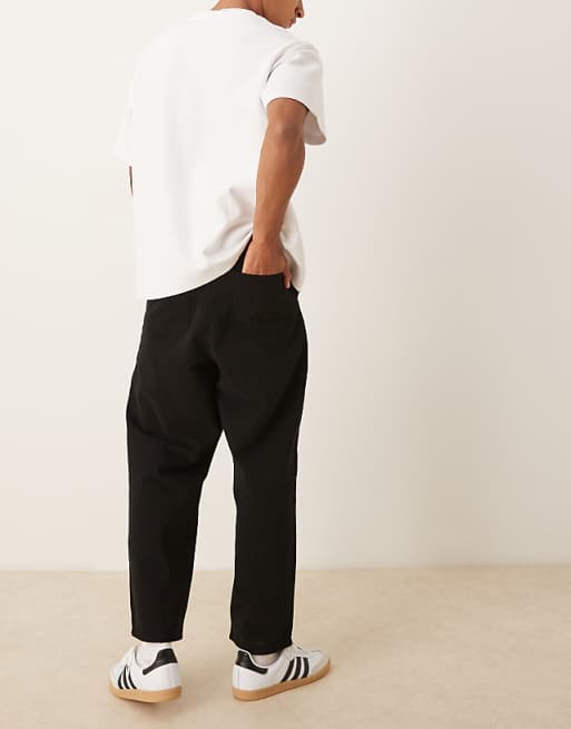 DESIGN Relaxed Tapered Trousers In Black