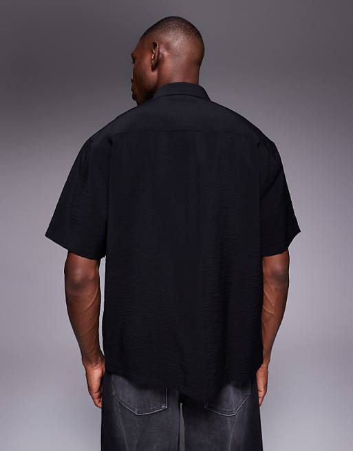 DESIGN Relaxed Textured Shirt In Black