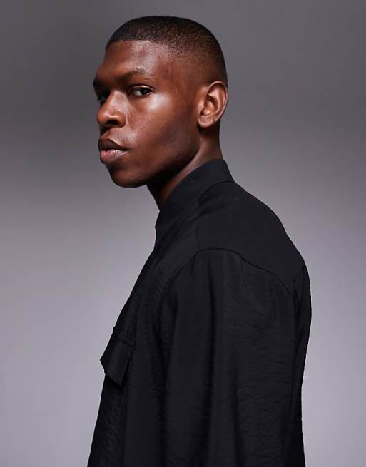 DESIGN Relaxed Textured Shirt In Black