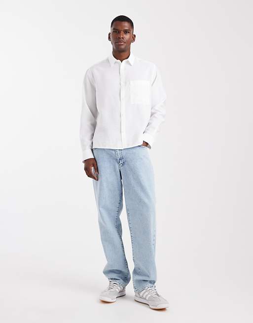 DESIGN Relaxed Textured Shirt In White