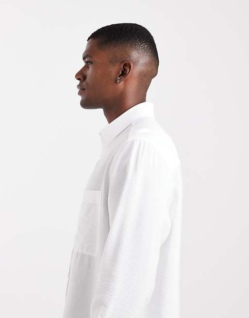 DESIGN Relaxed Textured Shirt In White