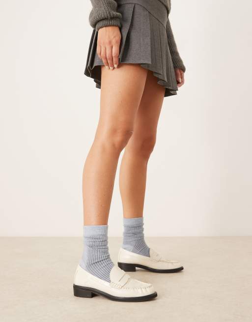 DESIGN Ribbed Socks In Light Blue Marl