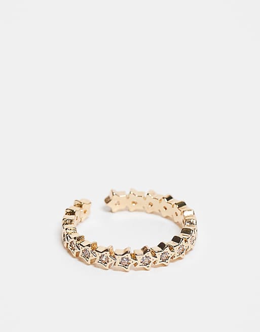 DESIGN ring in gold tone with diamante detail