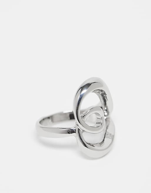 DESIGN ring with large heart in silver tone