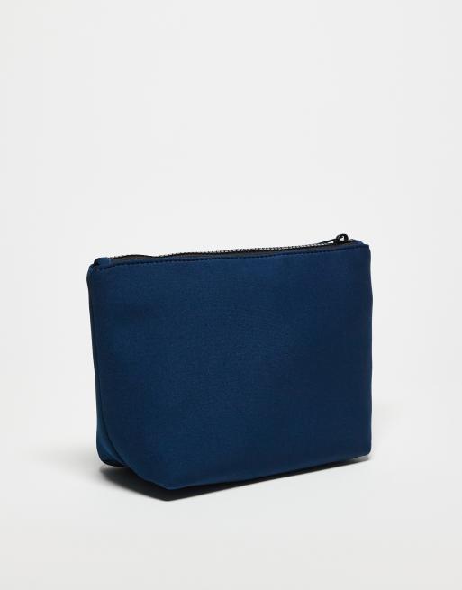 DESIGN Scuba-style Fabric Wash Bag In Navy