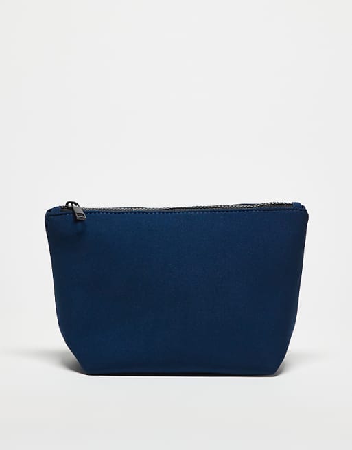 DESIGN scuba-style fabric wash bag in navy