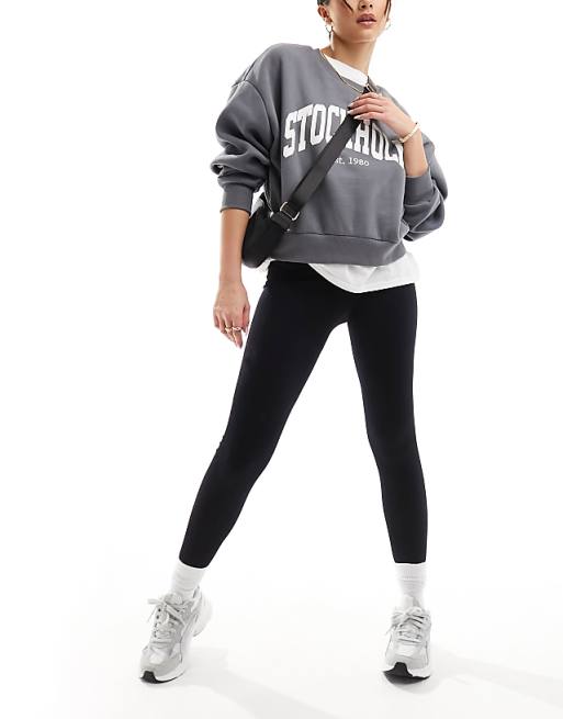 DESIGN Seamless Sculpting Ribbed Legging In Black