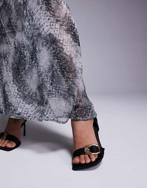 DESIGN Sheer Maxi Skirt In Snake Print