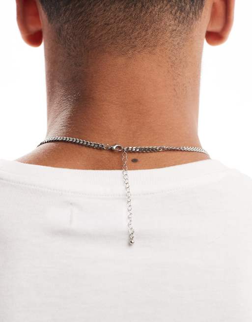 DESIGN Short Slim 4mm Neck Chain In Silver Tone - SILVER