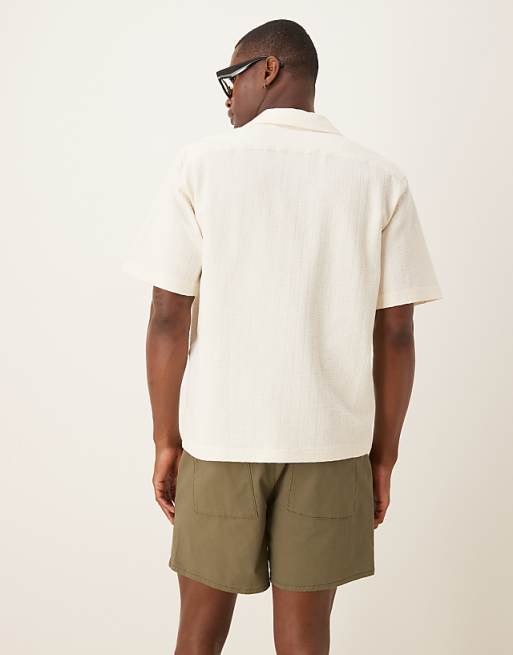 DESIGN Shorter Length Pull On Bermuda Short In Khaki